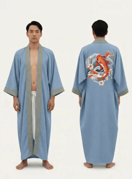 Koi Linen Kimono — Blue