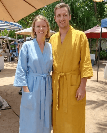 Linen Kimono Couple Set